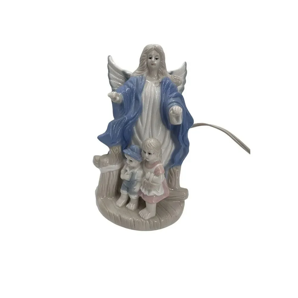 VTG Ceramic  Guardian Angel‎ Nightlight Children Porcelain 7